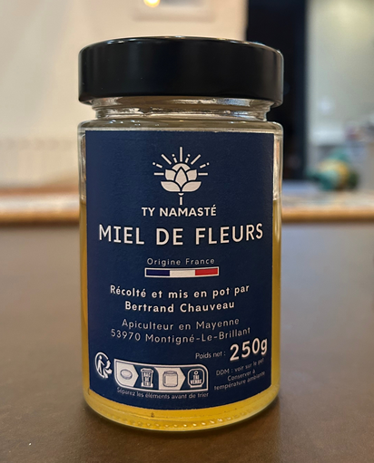 Pot de miel récolté par Bertrand Chauveau